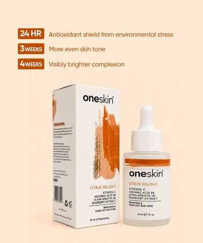 Citrus Delight - Vitamin C 5%, Alpha Arbutin 1%. Bearberry Extract - 30ml
