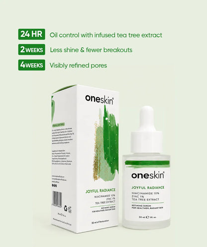 Joyful Radiance - Niacinamide 10%, Zinc 1%, Tea Tree Extract - 30ml