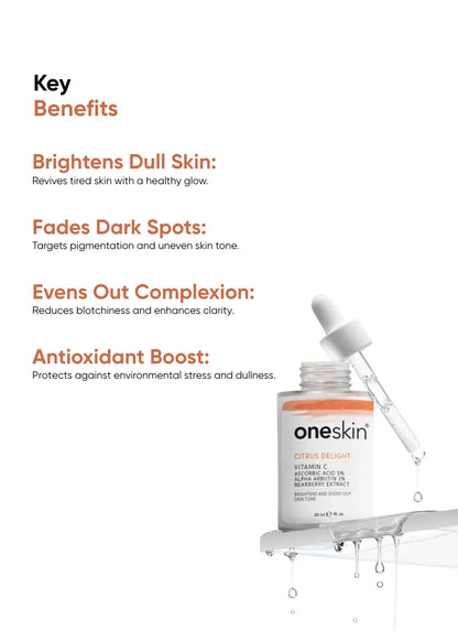 Citrus Delight - Vitamin C 5%, Alpha Arbutin 1%. Bearberry Extract - 30ml