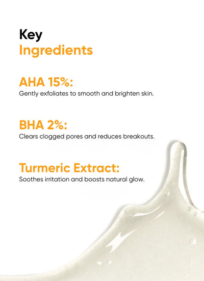 Peel Perfect AHA 15% + BHA 2%, Turmeric Extract - 30ml