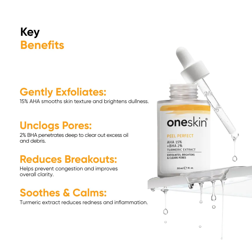 Peel Perfect AHA 15% + BHA 2%, Turmeric Extract - 30ml